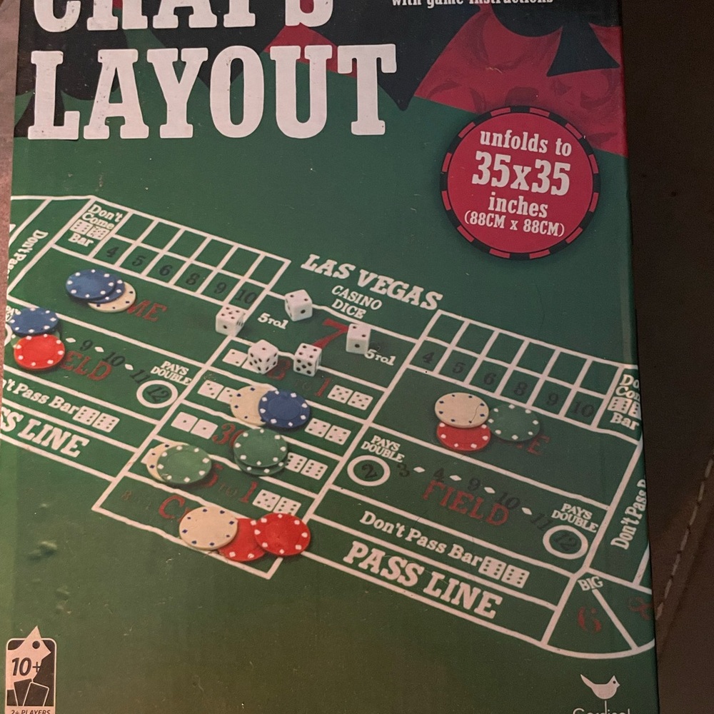 Craps Layout Game Mat - Green - Picture 2 of 2
